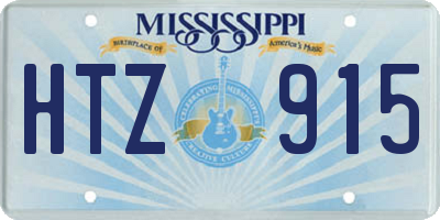 MS license plate HTZ915