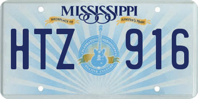 MS license plate HTZ916