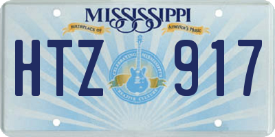 MS license plate HTZ917