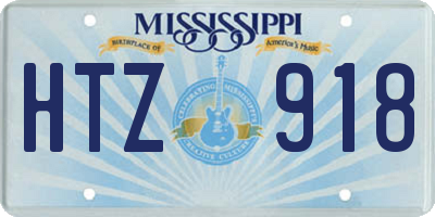 MS license plate HTZ918