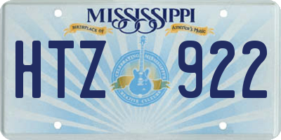 MS license plate HTZ922