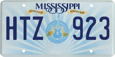 MS license plate HTZ923