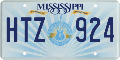 MS license plate HTZ924