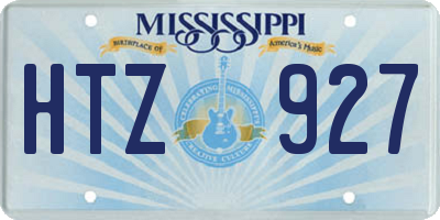 MS license plate HTZ927