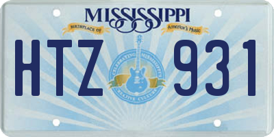 MS license plate HTZ931