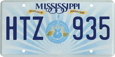 MS license plate HTZ935