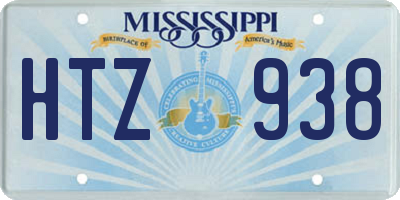 MS license plate HTZ938