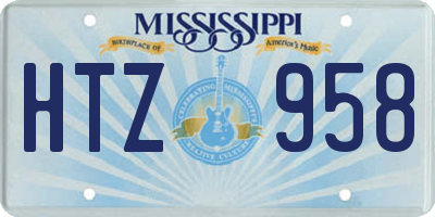 MS license plate HTZ958