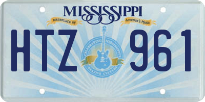 MS license plate HTZ961