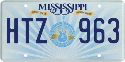 MS license plate HTZ963
