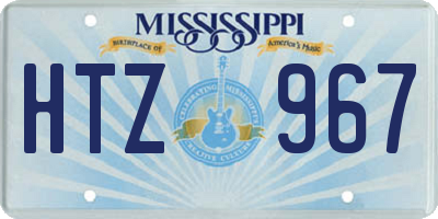 MS license plate HTZ967