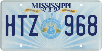 MS license plate HTZ968