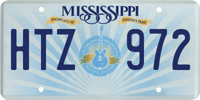 MS license plate HTZ972