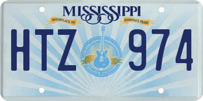 MS license plate HTZ974