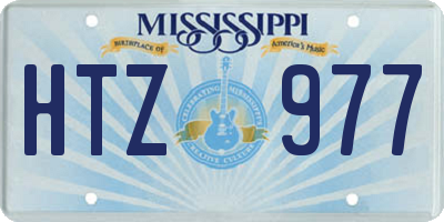 MS license plate HTZ977