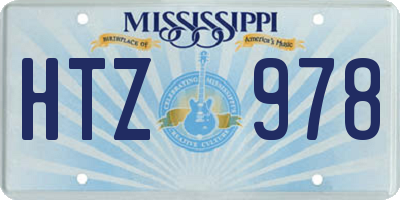 MS license plate HTZ978