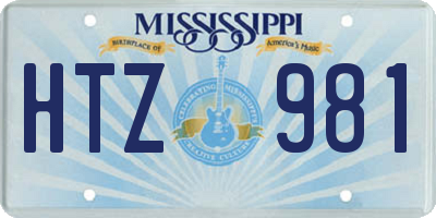 MS license plate HTZ981
