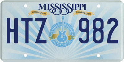 MS license plate HTZ982