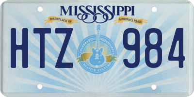 MS license plate HTZ984