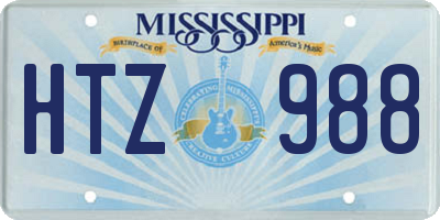 MS license plate HTZ988