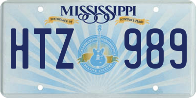 MS license plate HTZ989