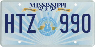 MS license plate HTZ990
