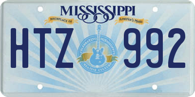 MS license plate HTZ992