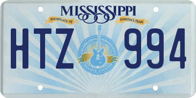 MS license plate HTZ994