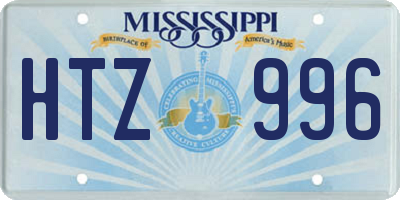 MS license plate HTZ996