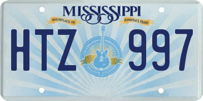 MS license plate HTZ997