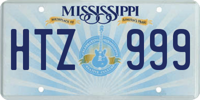 MS license plate HTZ999