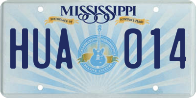 MS license plate HUA014