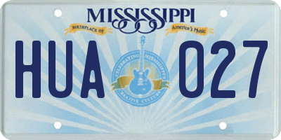 MS license plate HUA027