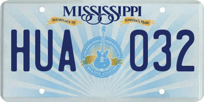 MS license plate HUA032