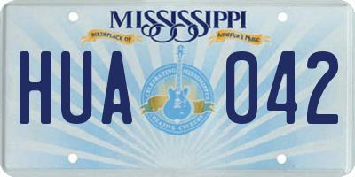 MS license plate HUA042