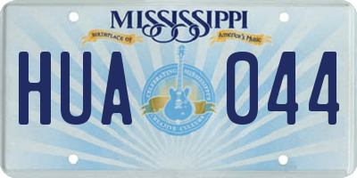 MS license plate HUA044