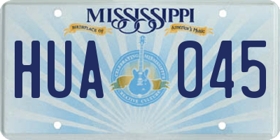 MS license plate HUA045