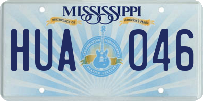 MS license plate HUA046