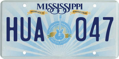 MS license plate HUA047