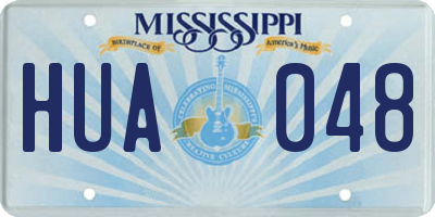 MS license plate HUA048