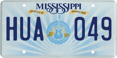MS license plate HUA049