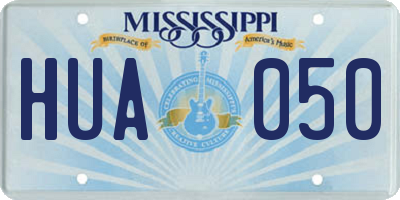 MS license plate HUA050