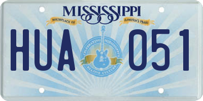MS license plate HUA051