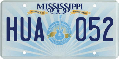 MS license plate HUA052