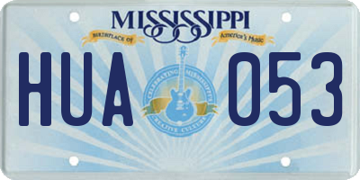 MS license plate HUA053