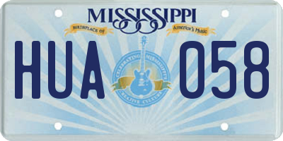 MS license plate HUA058