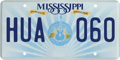 MS license plate HUA060