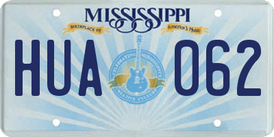 MS license plate HUA062