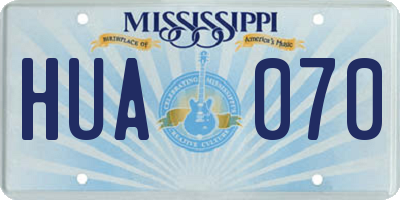 MS license plate HUA070