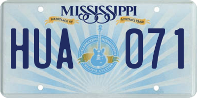 MS license plate HUA071